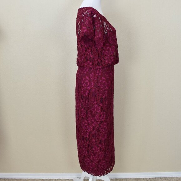 JS Collections Lace Flutter Sleeve Midi Formal Dress 6 - Picture 6 of 9